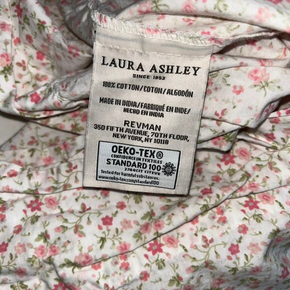 Laura Ashley pink green liberty floral cotton twin fitted sheet pillow case - Picture 2 of 5